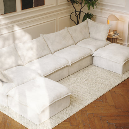 CloudComfort™ Modular Washable Luxe Sofa - 4 Seater U-Sectional