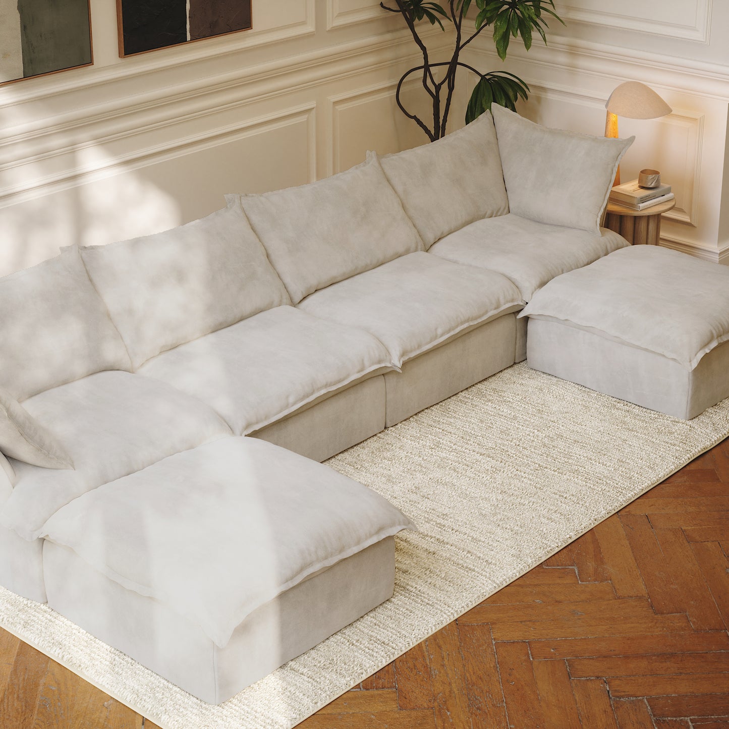 CloudComfort™ Modular Washable Luxe Sofa - 4 Seater U-Sectional