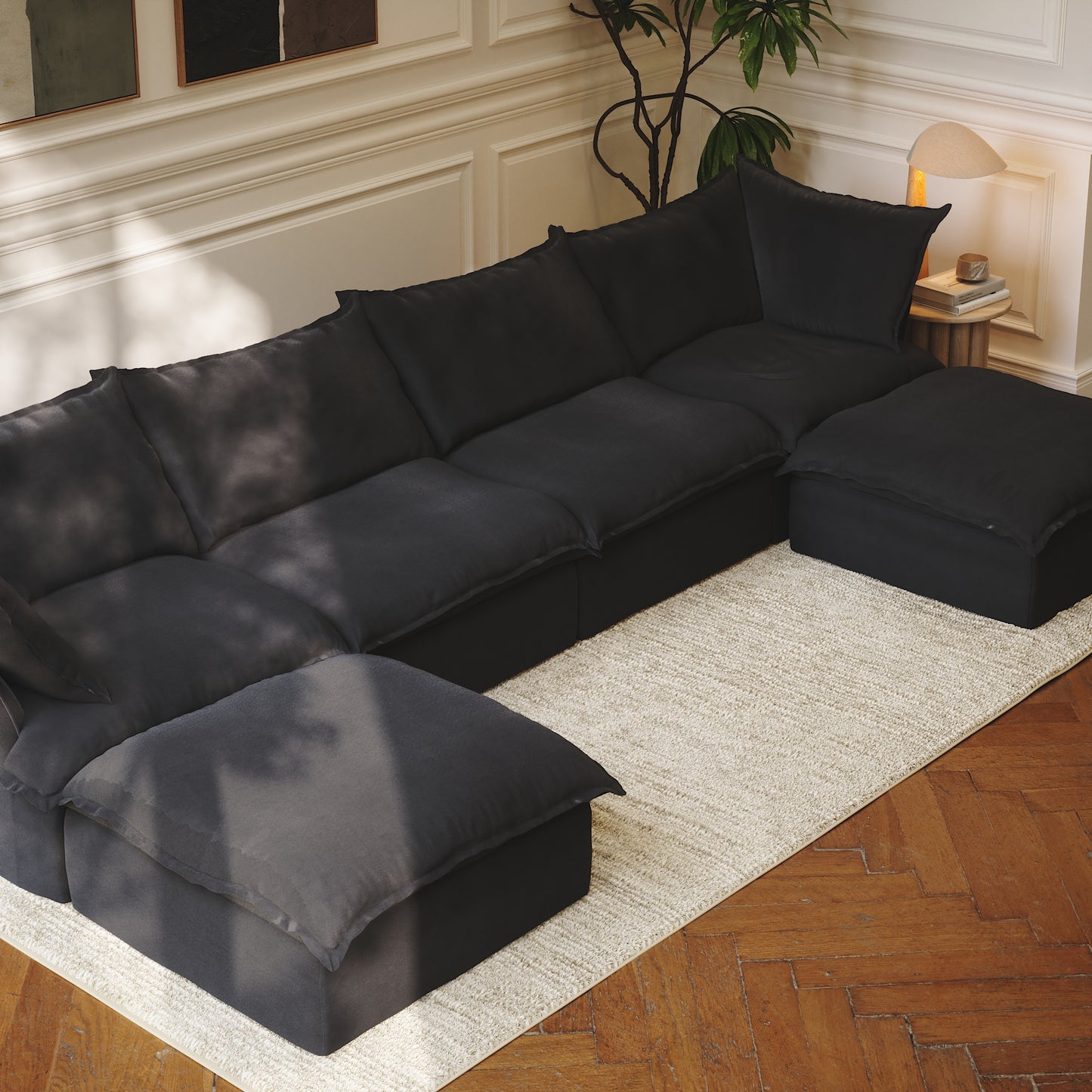 CloudComfort™ Modular Washable Luxe Sofa - 4 Seater U-Sectional