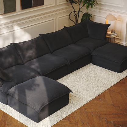 CloudComfort™ Modular Washable Luxe Sofa - 4 Seater U-Sectional