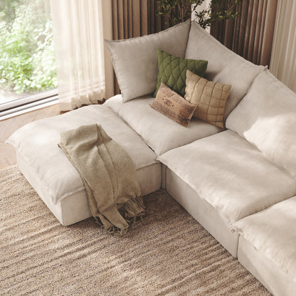 CloudComfort™ Modular Washable Luxe Sofa - 4 Seater U-Sectional