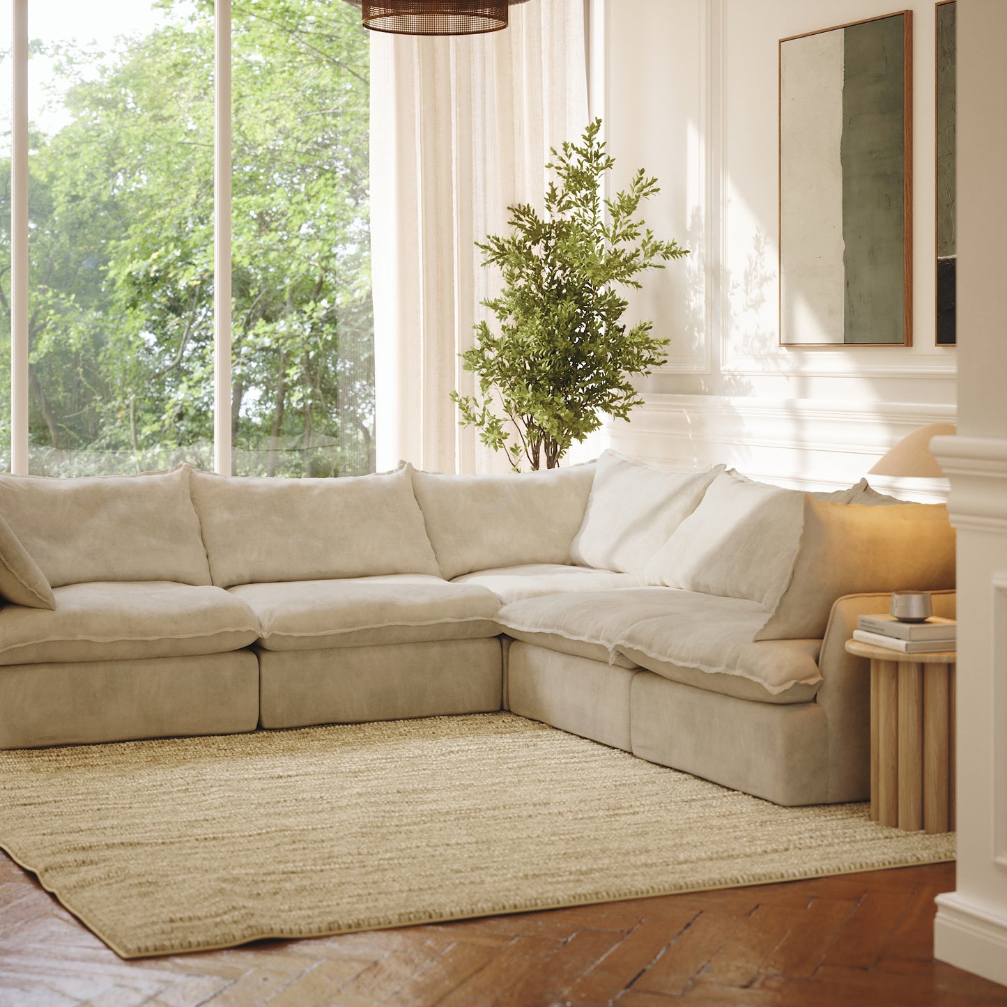 CloudComfort™ Modular Washable Luxe Sofa - 5 Seater Corner Sectional