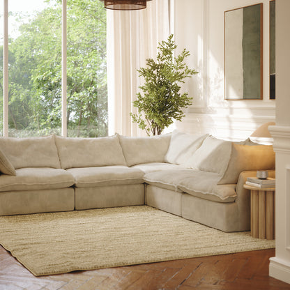 CloudComfort™ Modular Washable Luxe Sofa - 5 Seater Corner Sectional