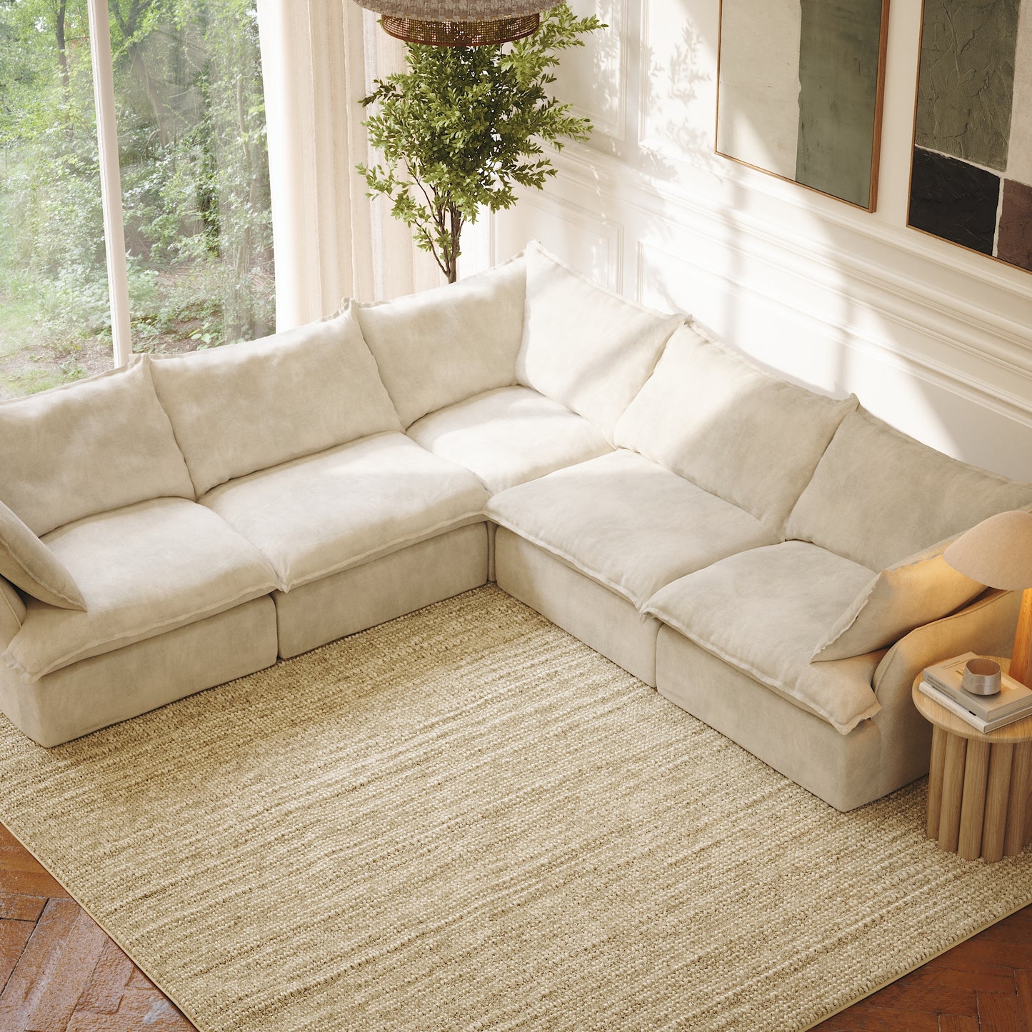 CloudComfort™ Modular Washable Luxe Sofa - 5 Seater Corner Sectional