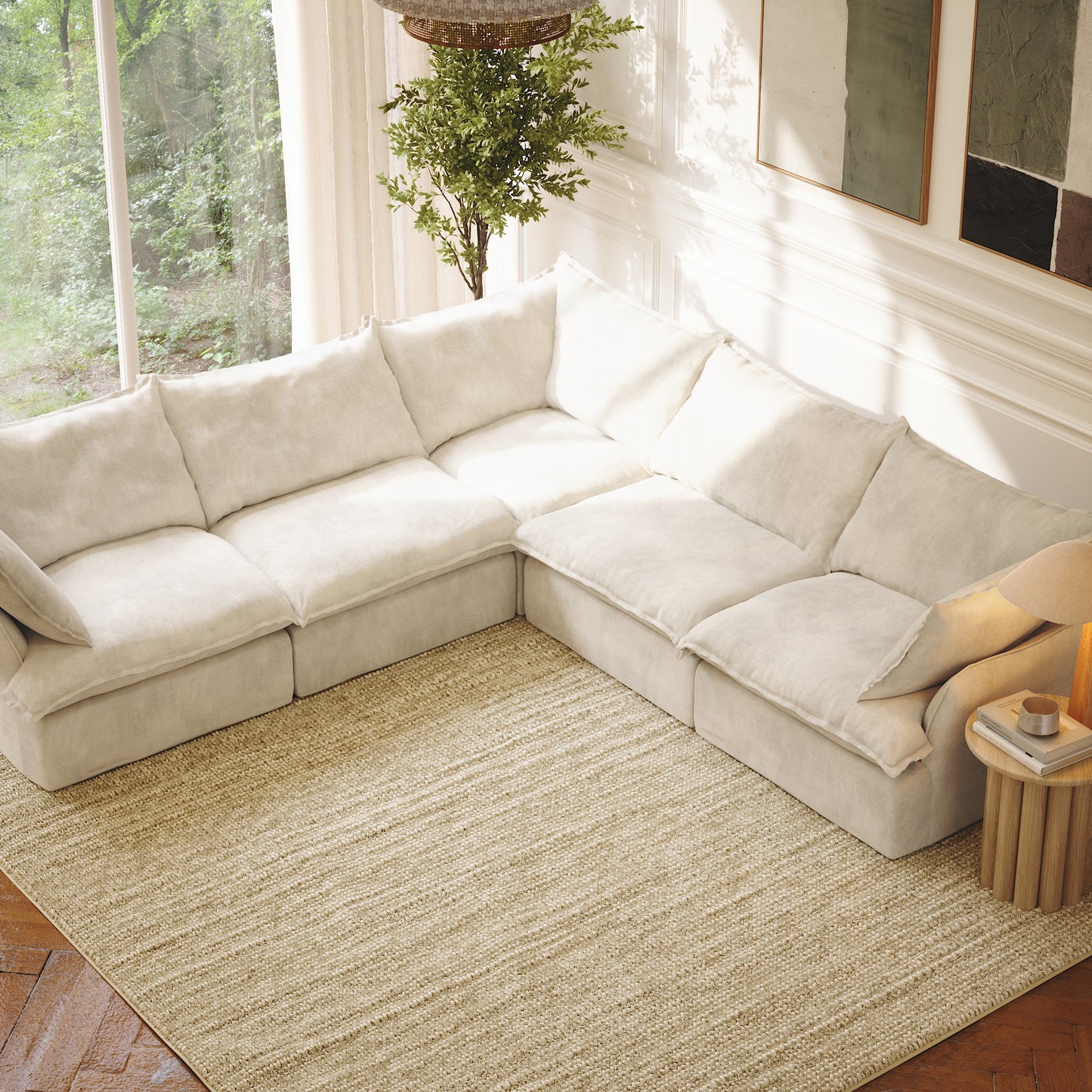 CloudComfort™ Modular Washable Luxe Sofa - 5 Seater Corner Sectional