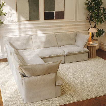 CloudComfort™ Modular Washable Luxe Sofa - 5 Seater Corner Sectional