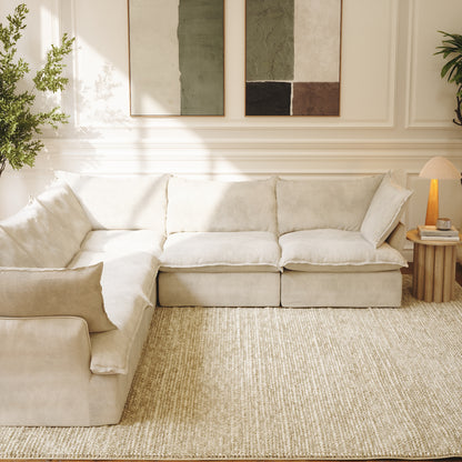 CloudComfort™ Modular Washable Luxe Sofa - 5 Seater Corner Sectional