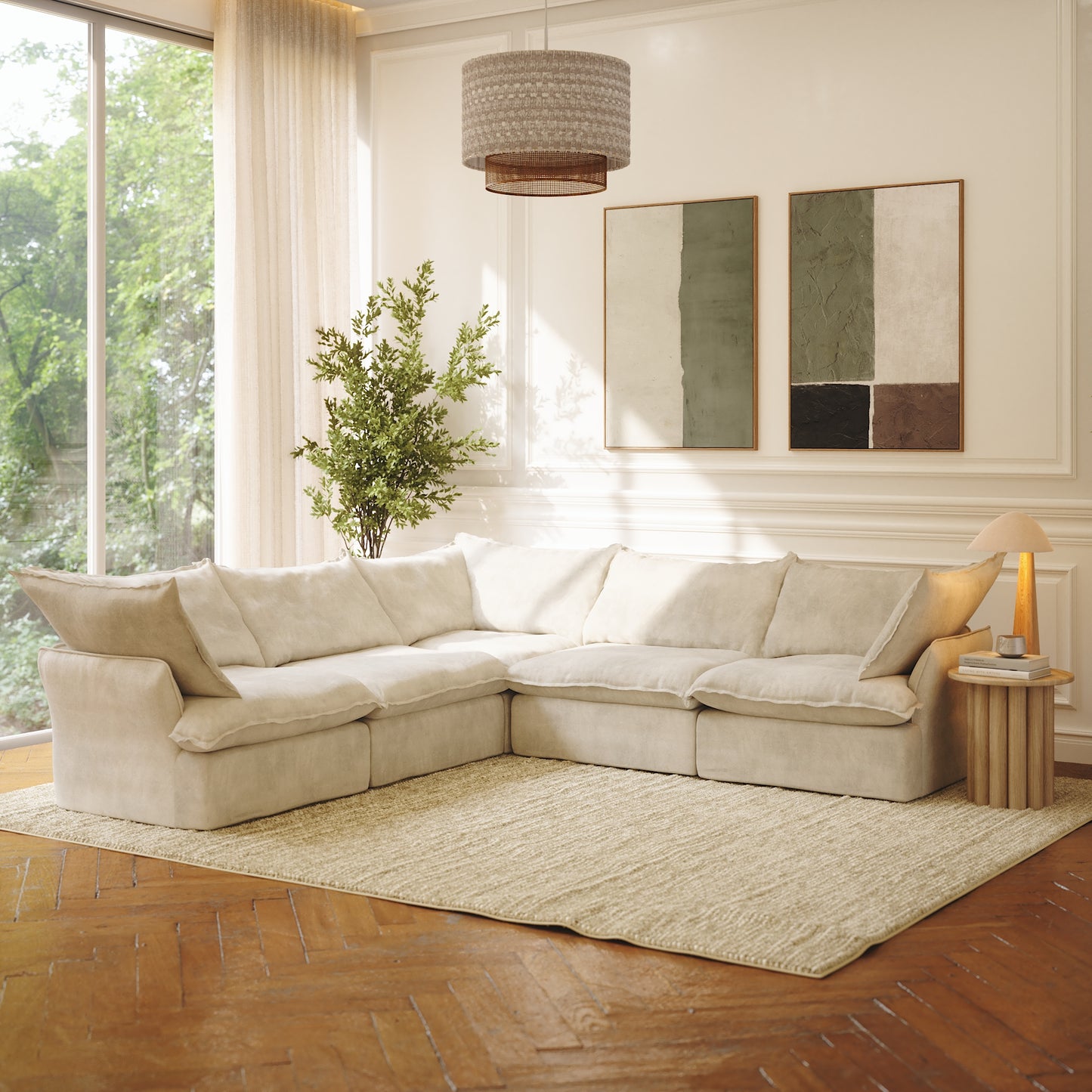 CloudComfort™ Modular Washable Luxe Sofa - 5 Seater Corner Sectional
