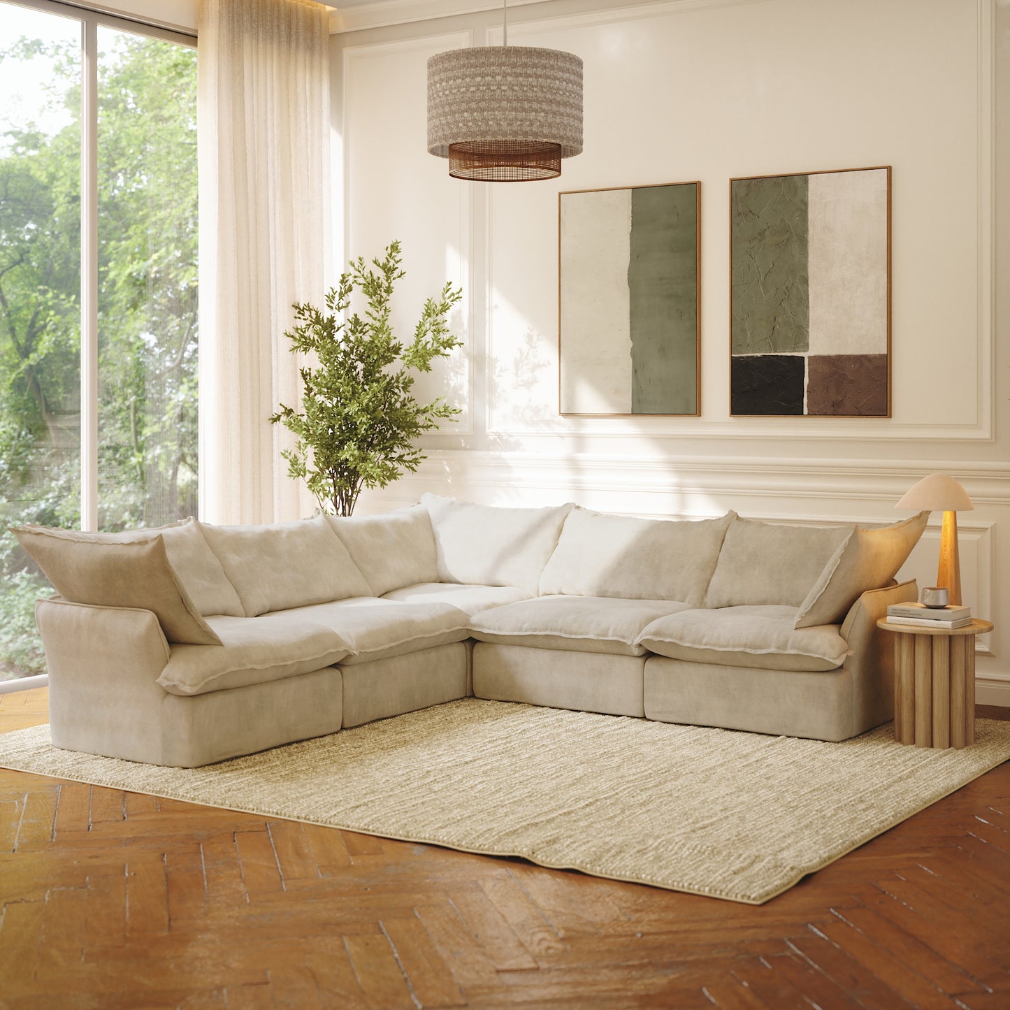 CloudComfort™ Modular Washable Luxe Sofa - 5 Seater Corner Sectional