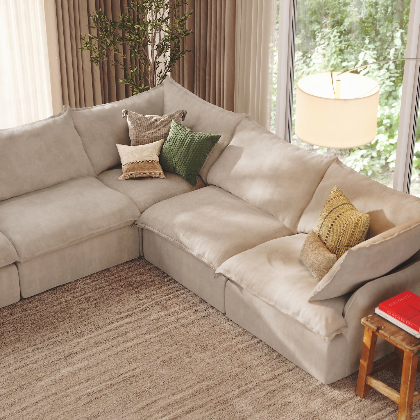 CloudComfort™ Modular Washable Luxe Sofa - 5 Seater Corner Sectional
