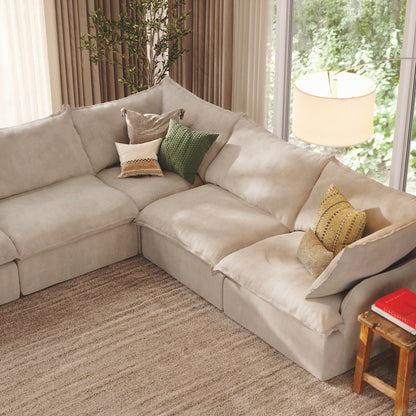 CloudComfort™ Modular Washable Luxe Sofa - 5 Seater Corner Sectional