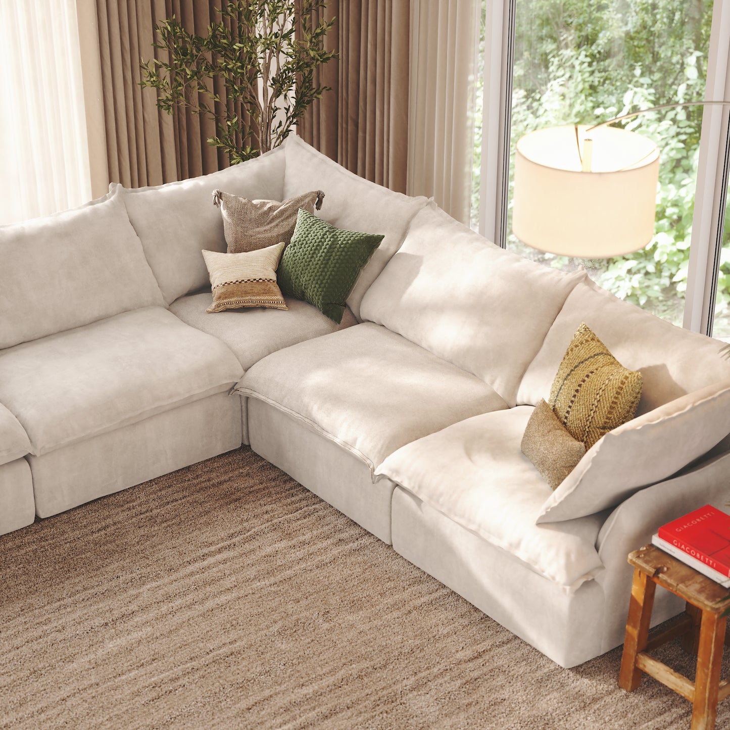 CloudComfort™ Modular Washable Luxe Sofa - 5 Seater Corner Sectional