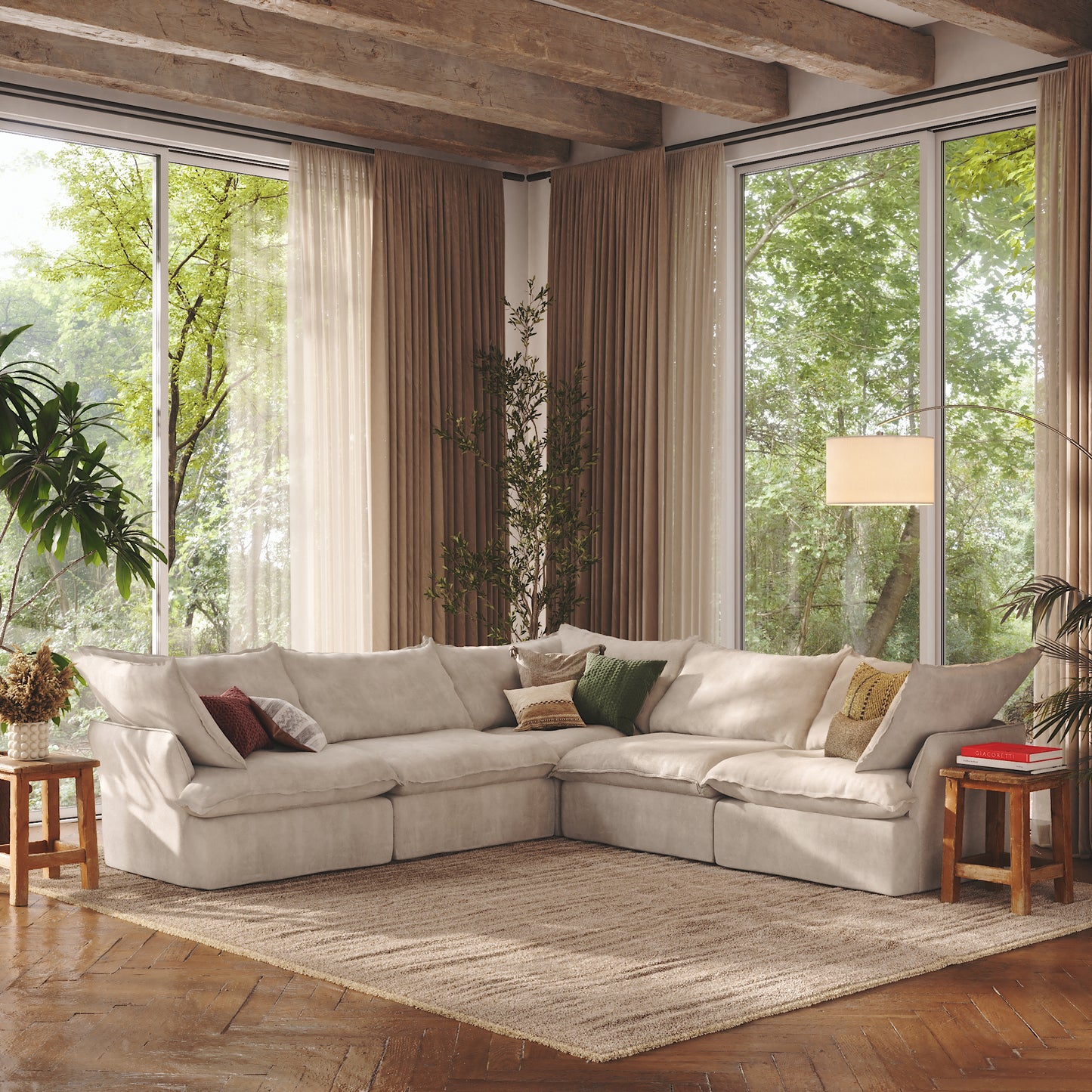 CloudComfort™ Modular Washable Luxe Sofa - 5 Seater Corner Sectional