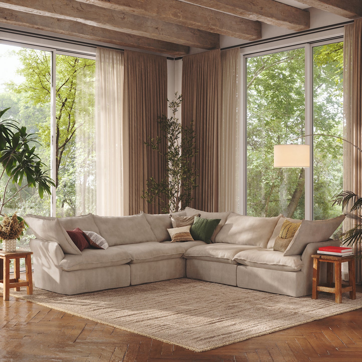 CloudComfort™ Modular Washable Luxe Sofa - 5 Seater Corner Sectional