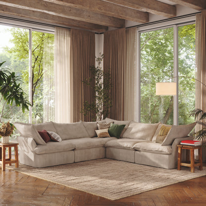CloudComfort™ Modular Washable Luxe Sofa - 5 Seater Corner Sectional