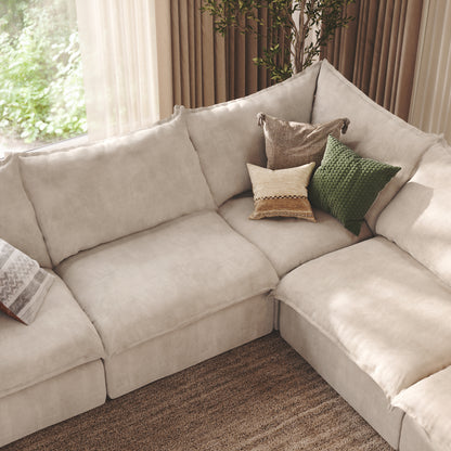 CloudComfort™ Modular Washable Luxe Sofa - 5 Seater Corner Sectional