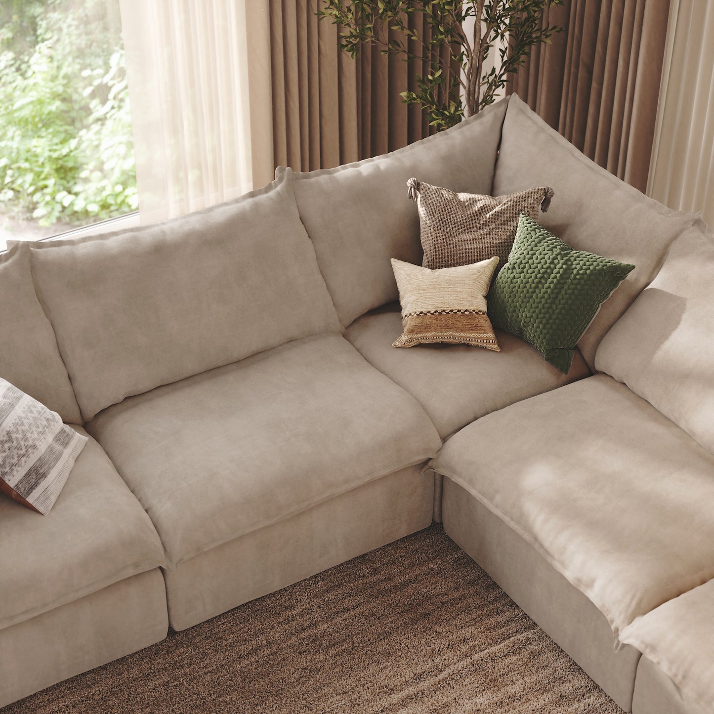 CloudComfort™ Modular Washable Luxe Sofa - 5 Seater Corner Sectional