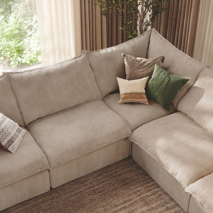 CloudComfort™ Modular Washable Luxe Sofa - 5 Seater Corner Sectional