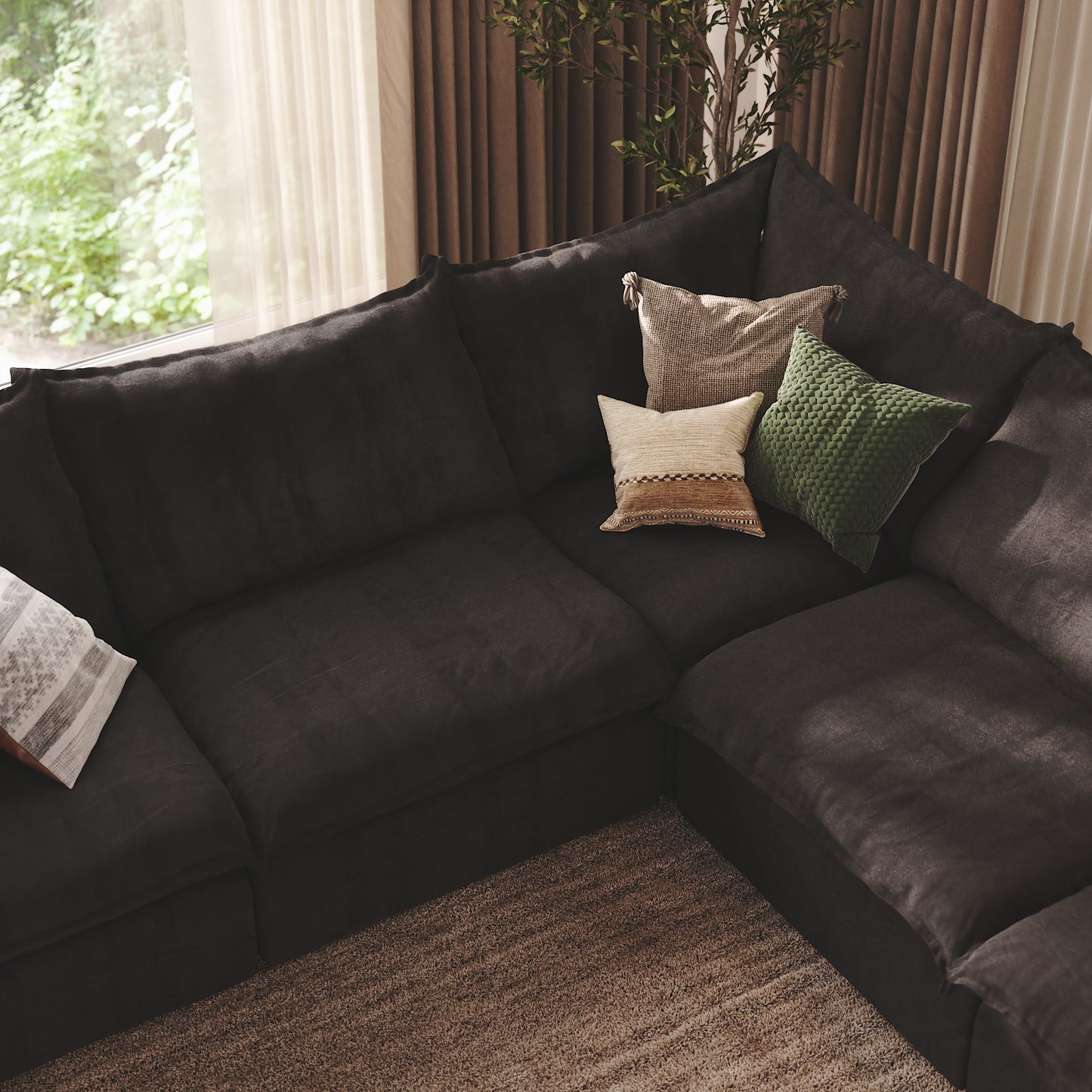CloudComfort™ Modular Washable Luxe Sofa - 5 Seater Corner Sectional
