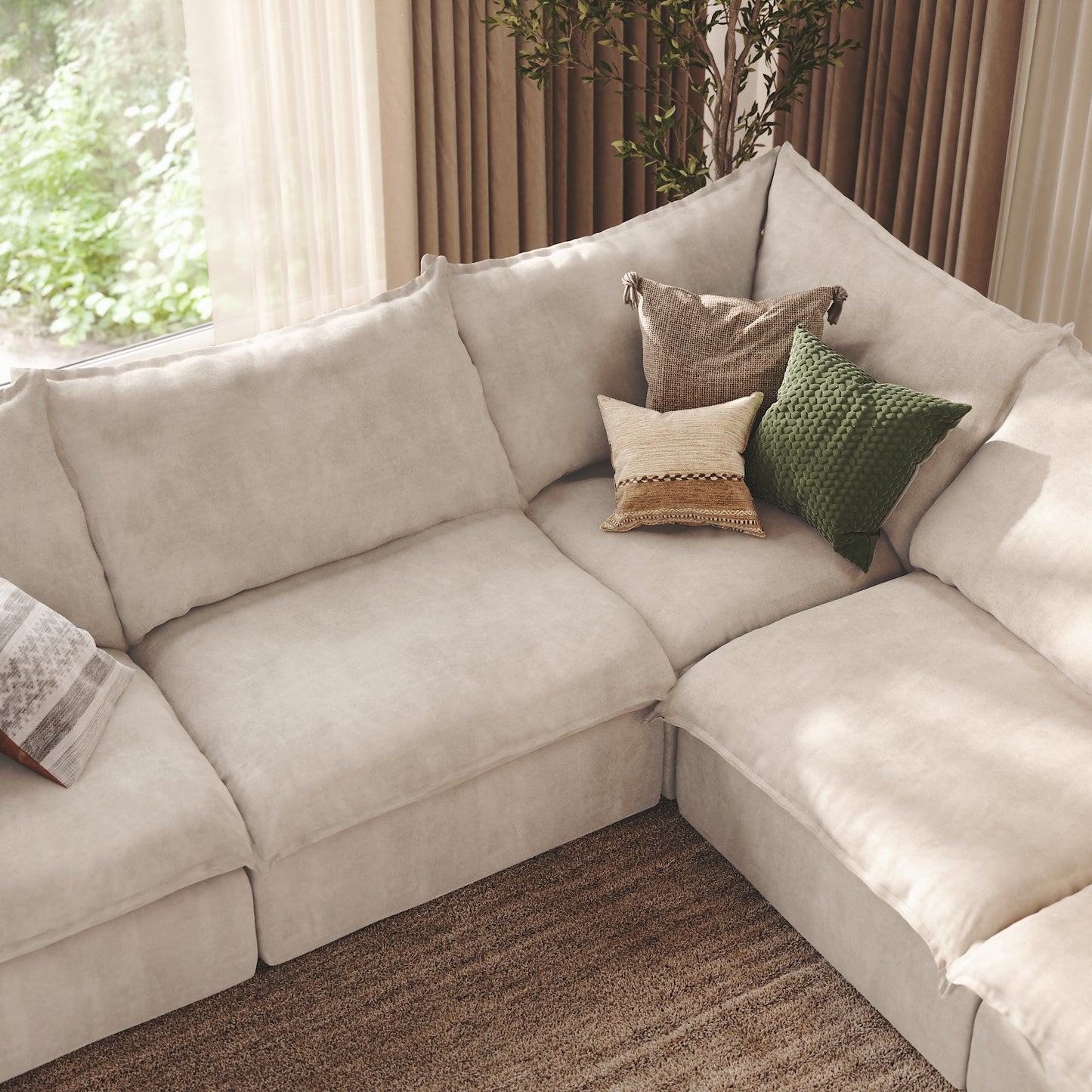 CloudComfort™ Modular Washable Luxe Sofa - 5 Seater Corner Sectional