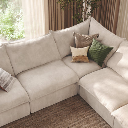CloudComfort™ Modular Washable Luxe Sofa - 5 Seater Corner Sectional