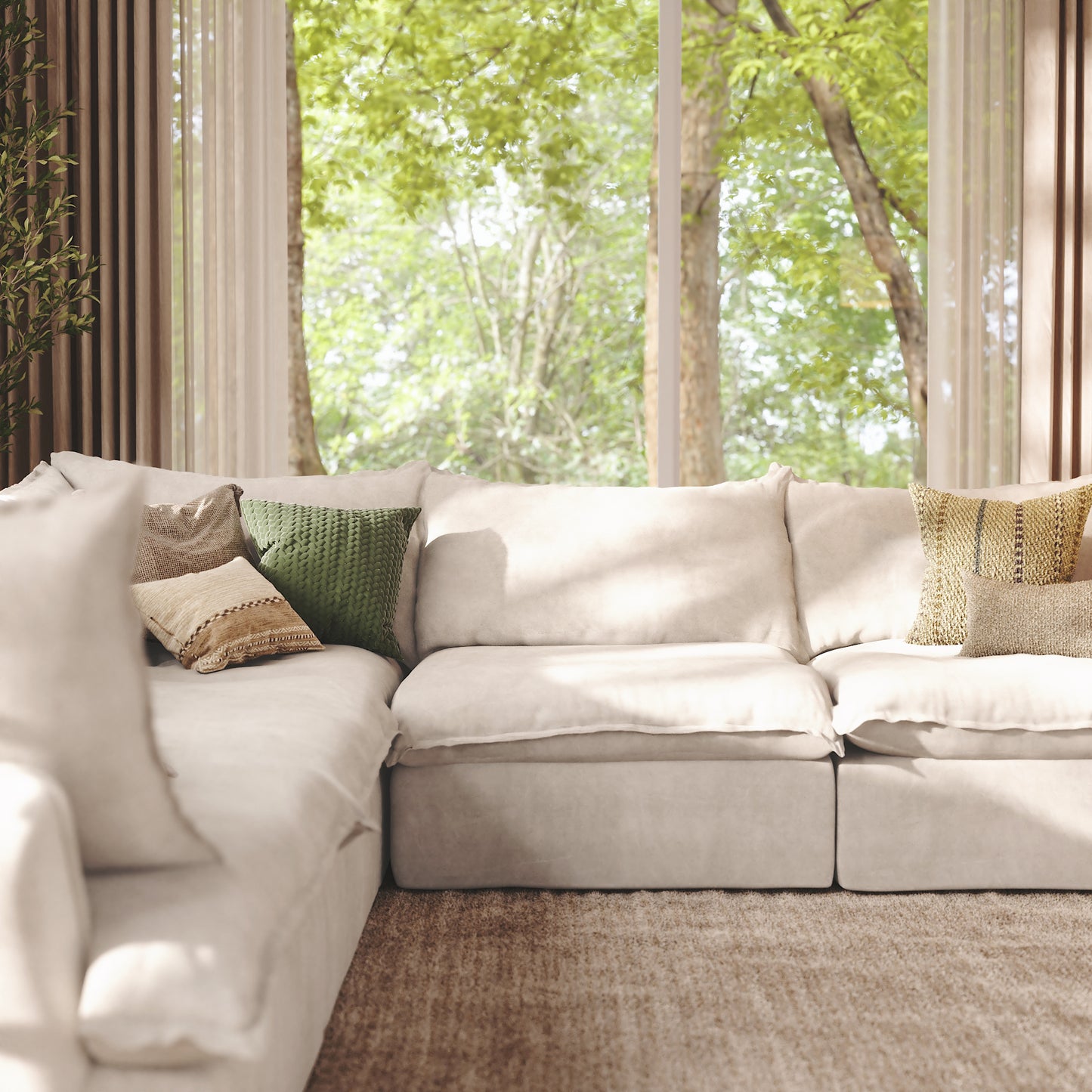 CloudComfort™ Modular Washable Luxe Sofa - 5 Seater Corner Sectional