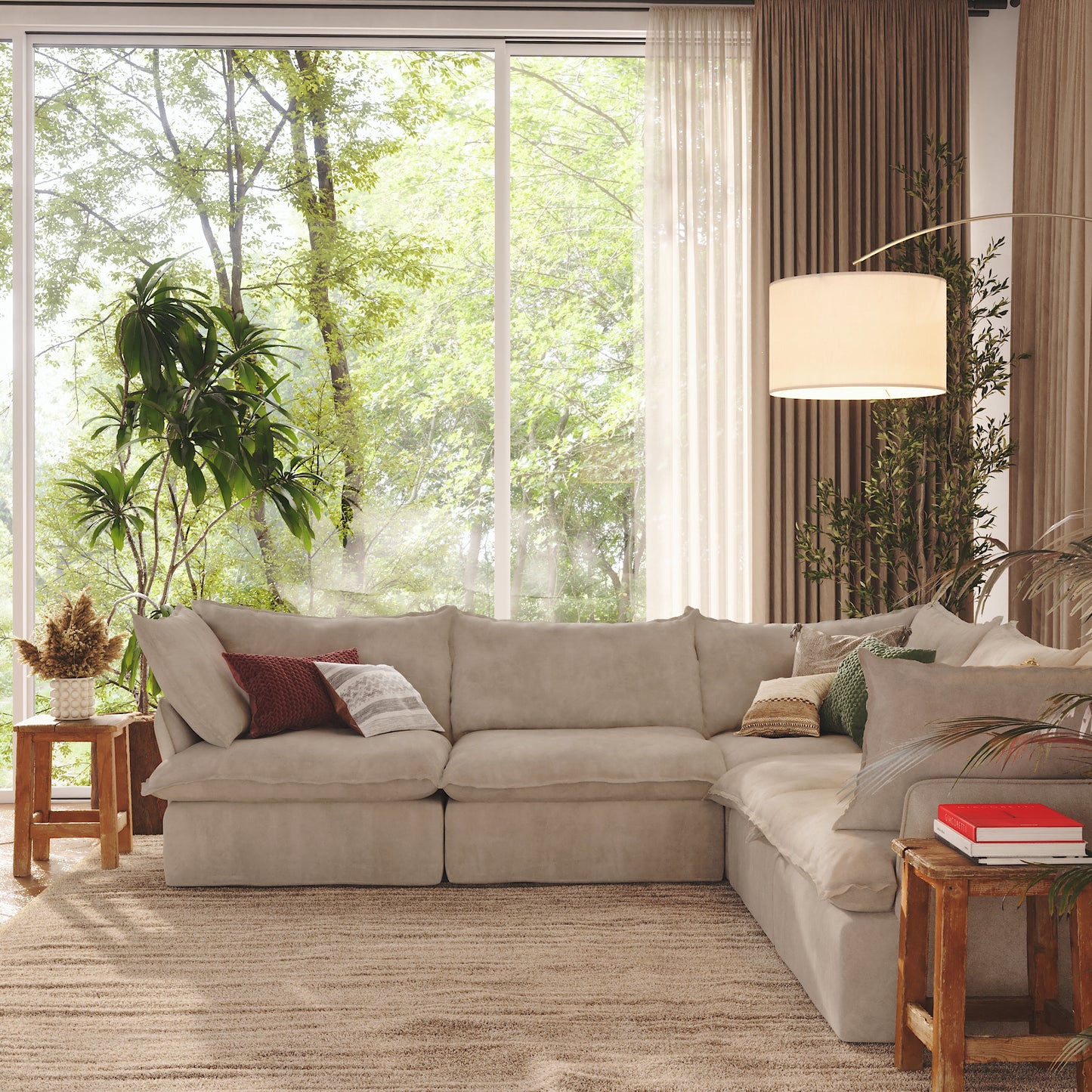CloudComfort™ Modular Washable Luxe Sofa - 5 Seater Corner Sectional
