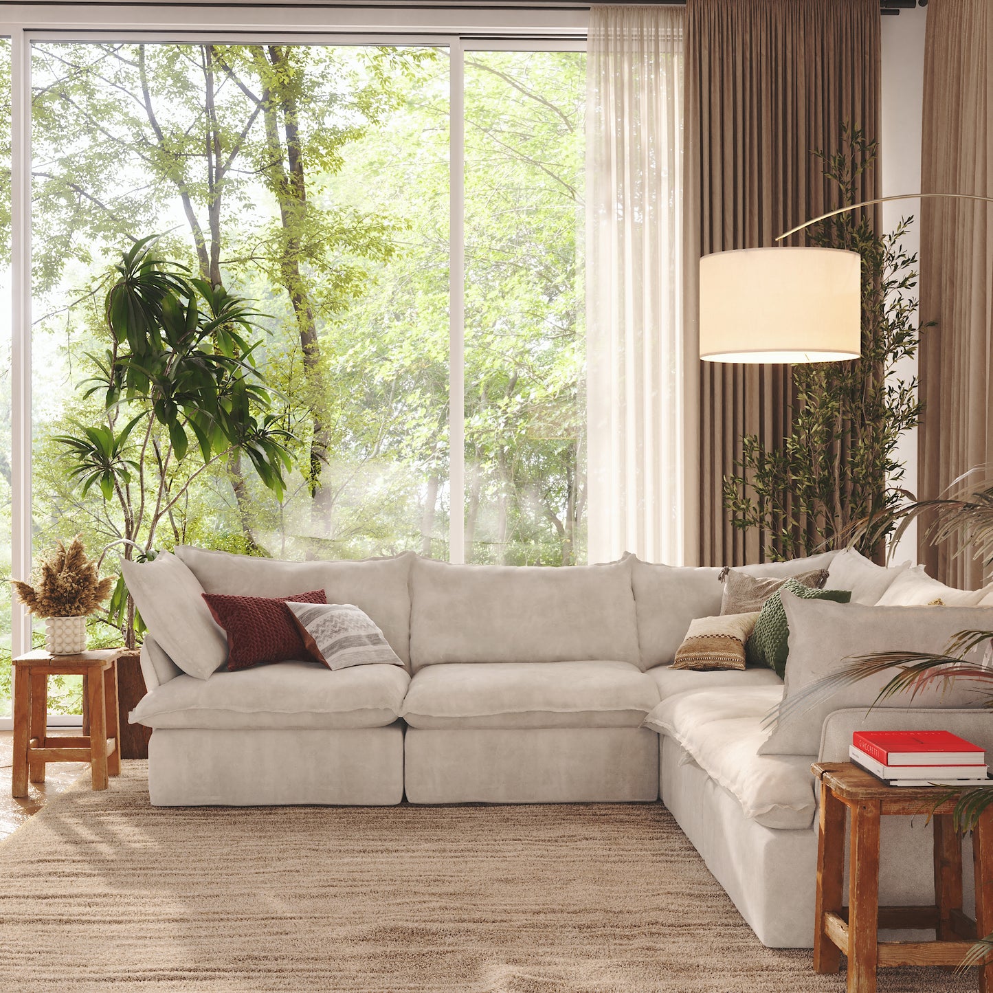 CloudComfort™ Modular Washable Luxe Sofa - 5 Seater Corner Sectional