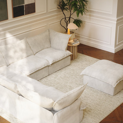 CloudComfort™ Modular Washable Luxe Sofa - 5 Seater Corner Sectional + Ottoman
