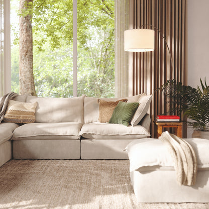 CloudComfort™ Modular Washable Luxe Sofa - 5 Seater Corner Sectional + Ottoman
