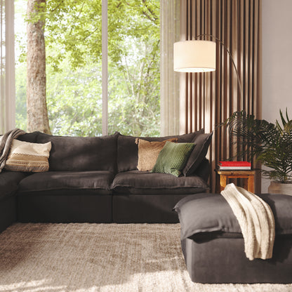 CloudComfort™ Modular Washable Luxe Sofa - 5 Seater Corner Sectional + Ottoman