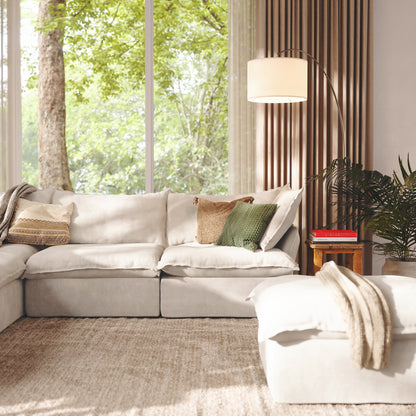 CloudComfort™ Modular Washable Luxe Sofa - 5 Seater Corner Sectional + Ottoman