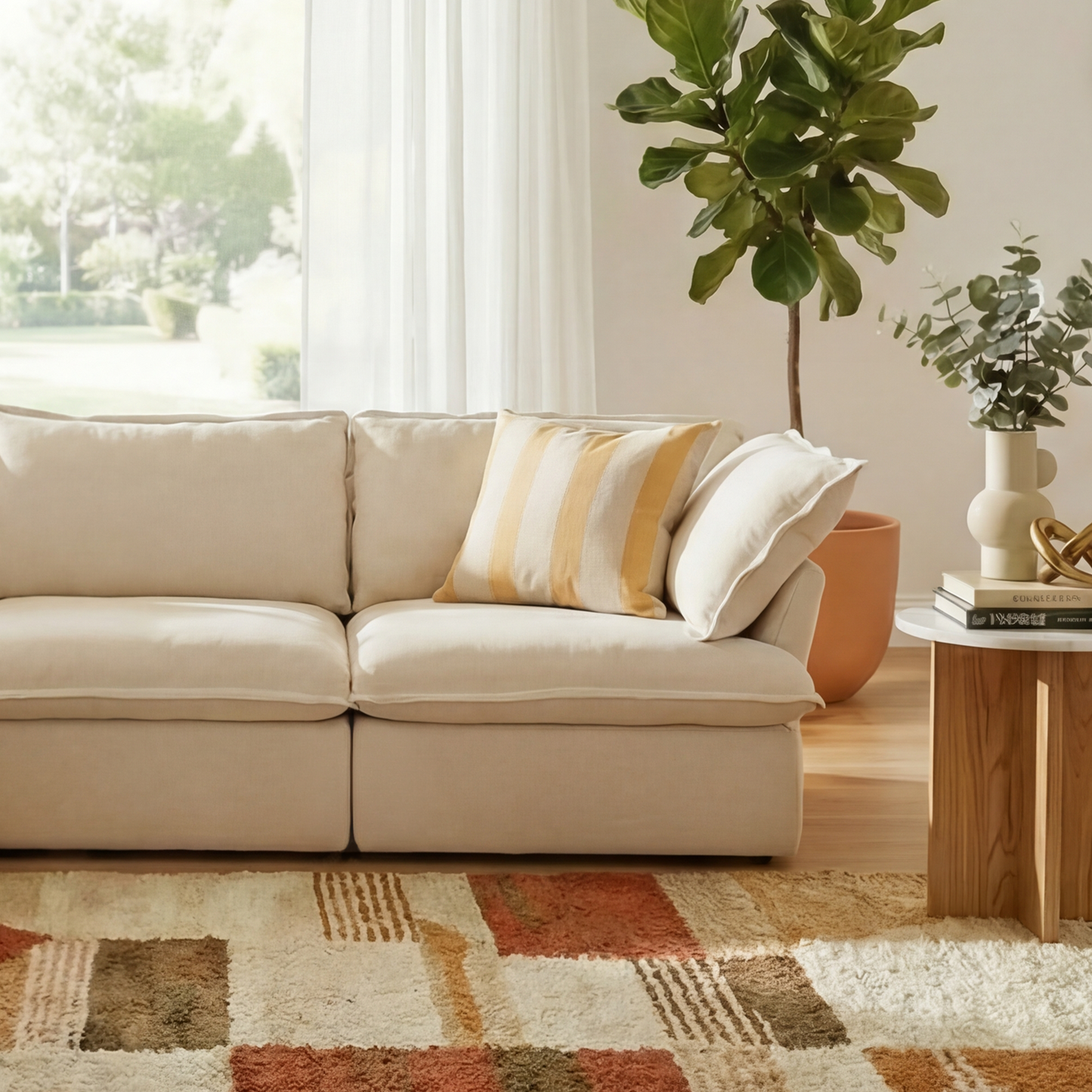 CloudComfort™ Modular Washable Luxe Sofa - 4 Seater Chaise