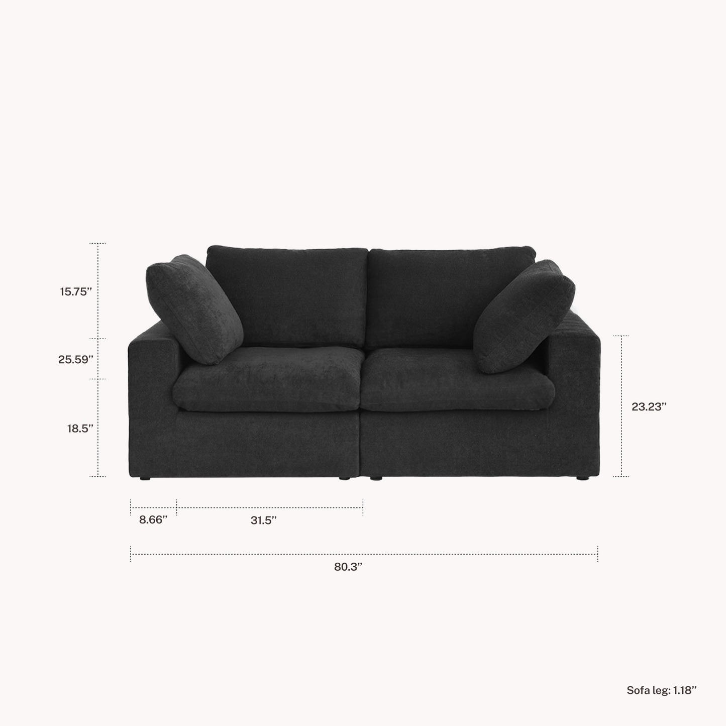CloudComfort™ Modular Washable Classic Sofa - Slipcovers Only