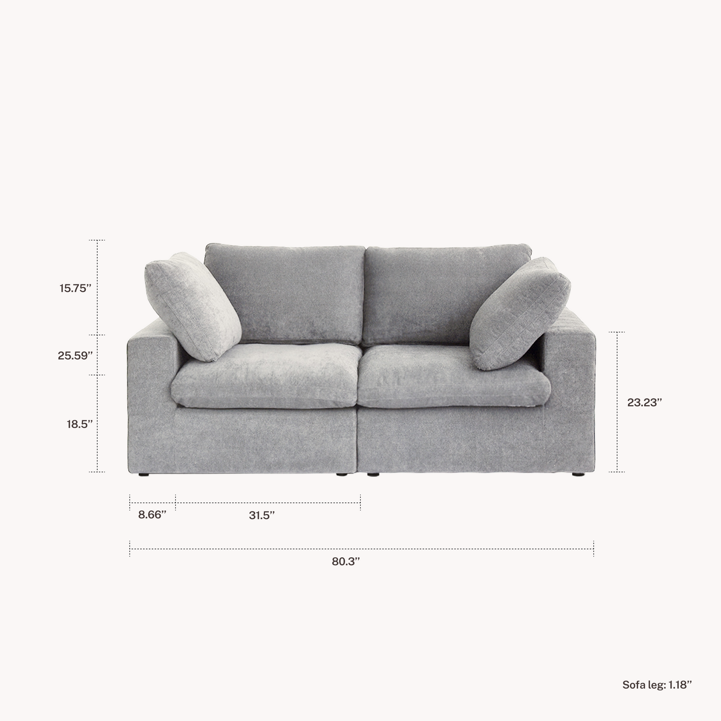 CloudComfort™ Modular Washable Classic Sofa - Slipcovers Only