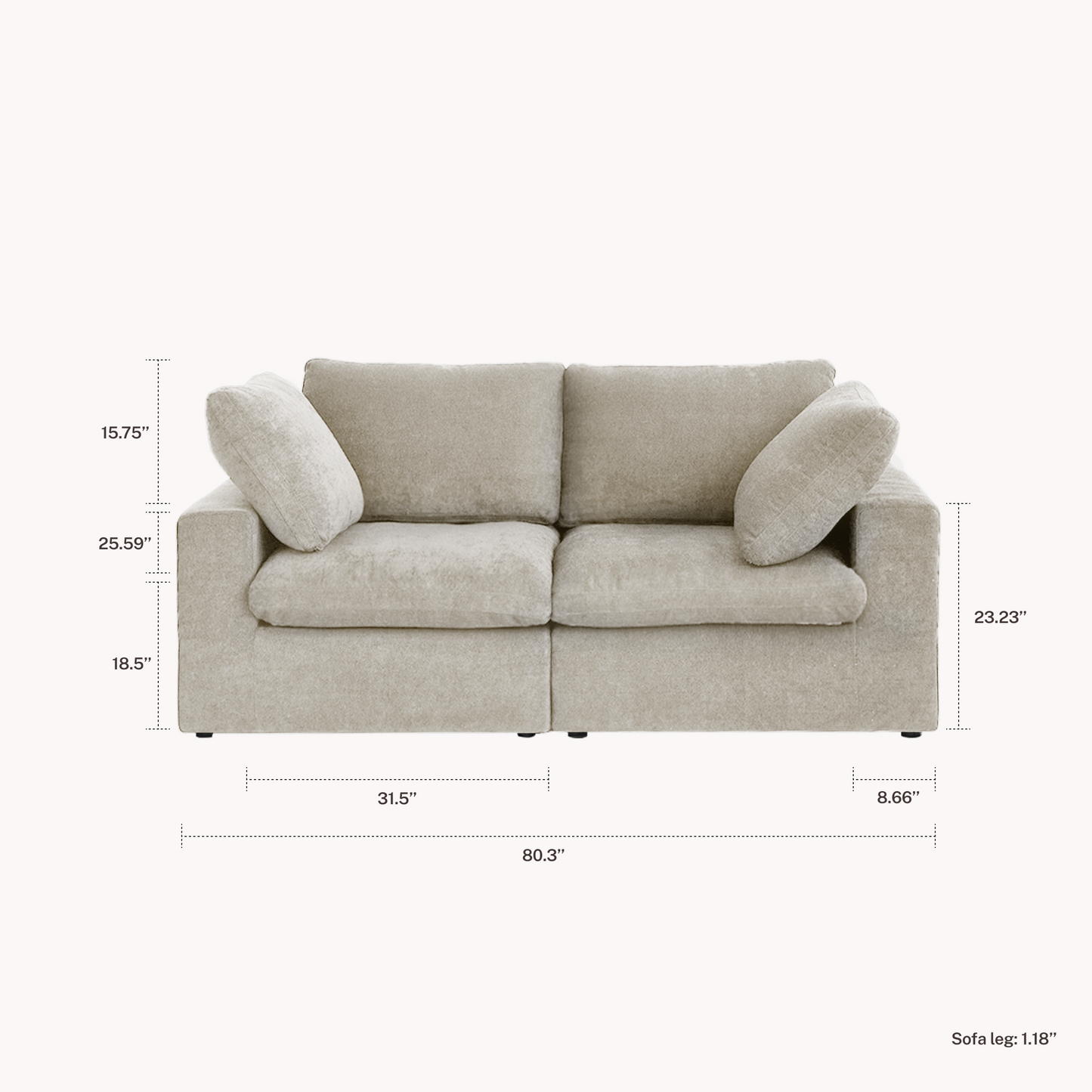 CloudComfort™ Modular Washable Classic Sofa - Slipcovers Only