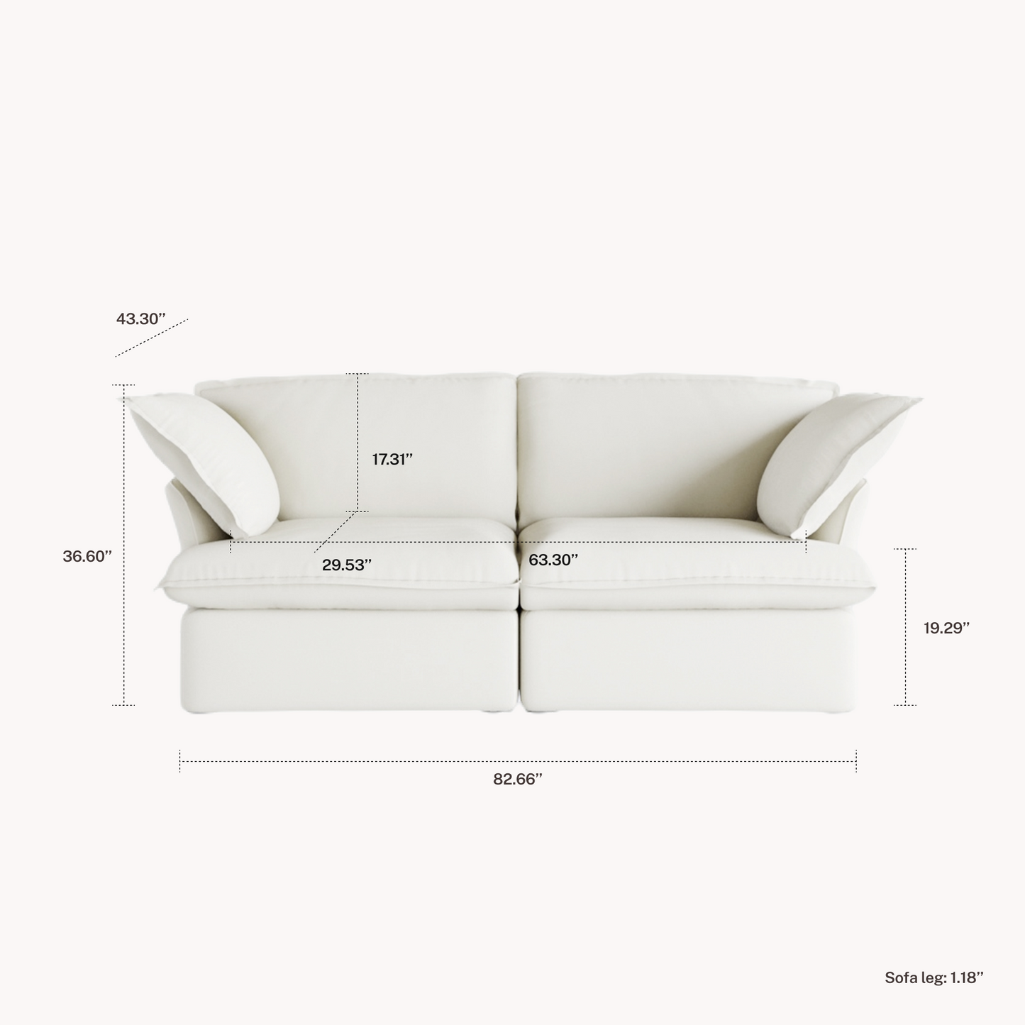 CloudComfort™ Modular Washable Luxe Sofa - Slipcovers Only