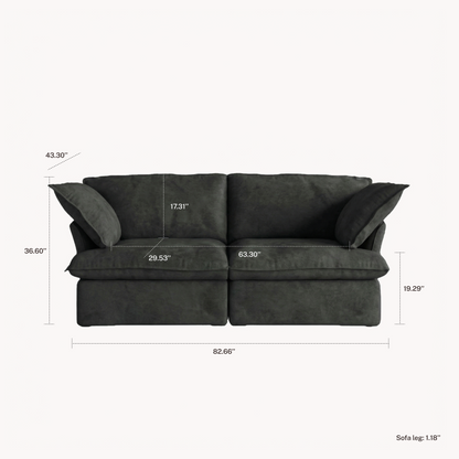 CloudComfort™ Modular Washable Luxe Sofa - 2 Seater Sofa