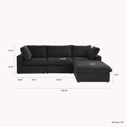 CloudComfort™ Modular Washable Classic Sofa - Slipcovers Only