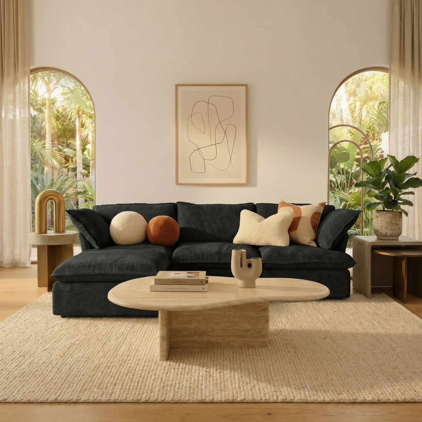 CloudComfort™ Modular Washable Luxe Sofa - 3 Seater Chaise