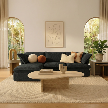 CloudComfort™ Modular Washable Luxe Sofa - 3 Seater Chaise