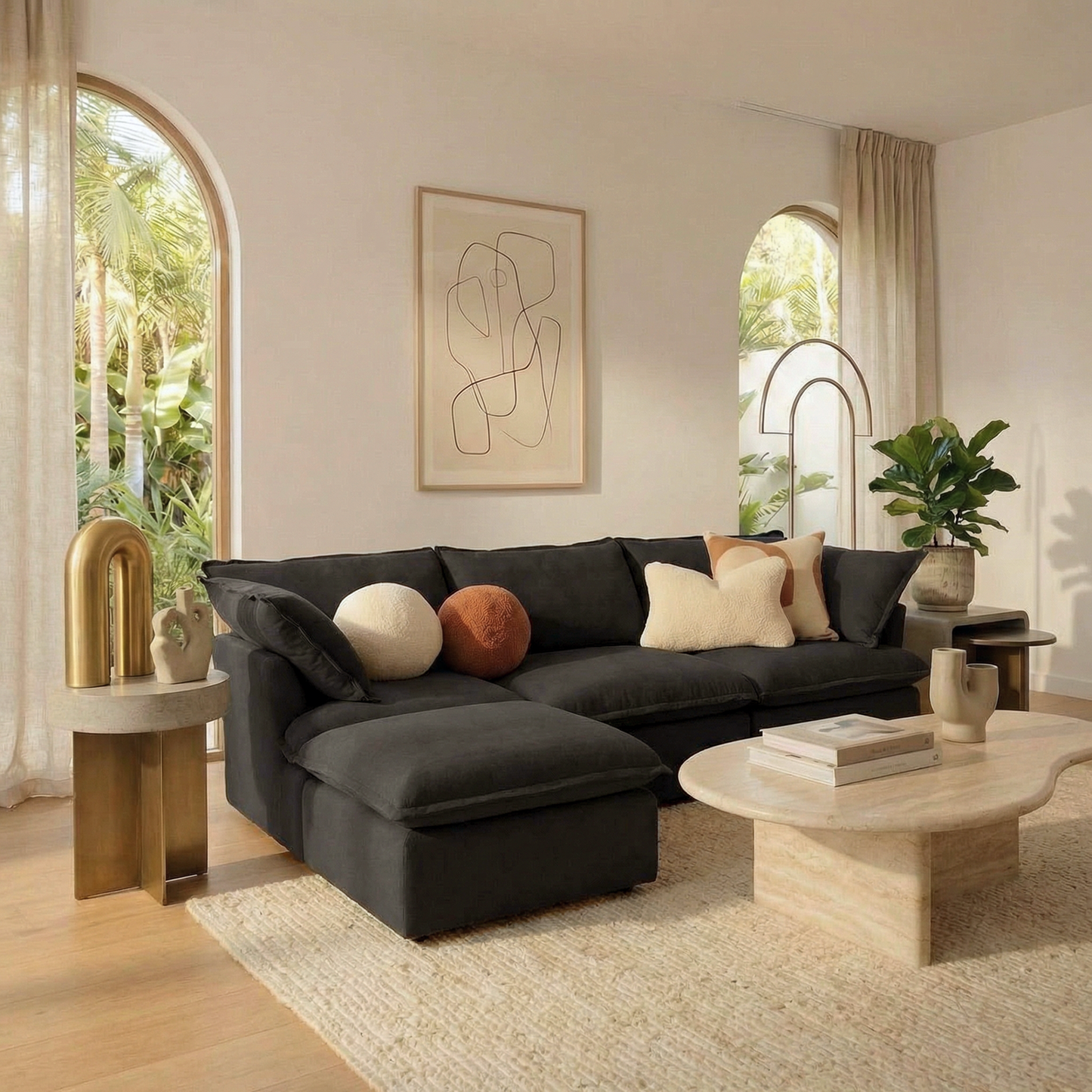 CloudComfort™ Modular Washable Luxe Sofa - 3 Seater Chaise