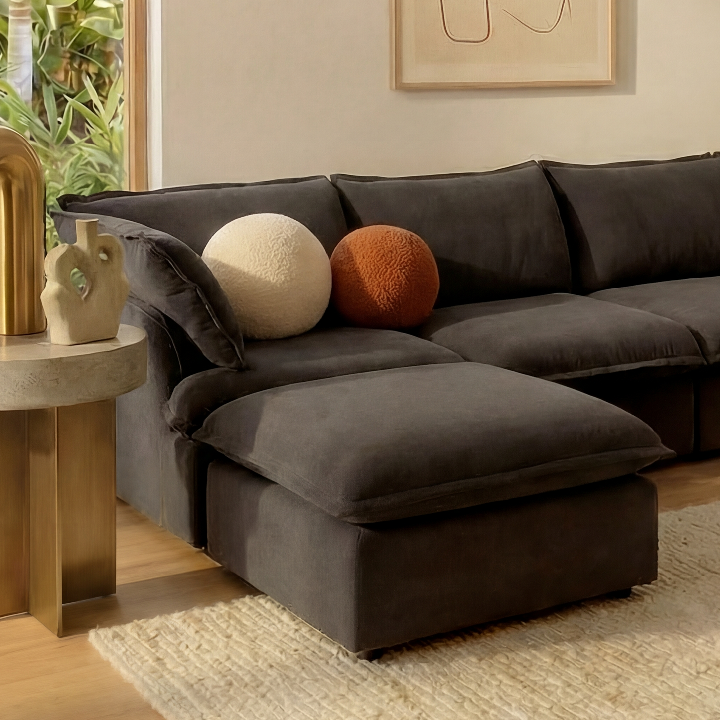 CloudComfort™ Modular Washable Luxe Sofa - 3 Seater Chaise