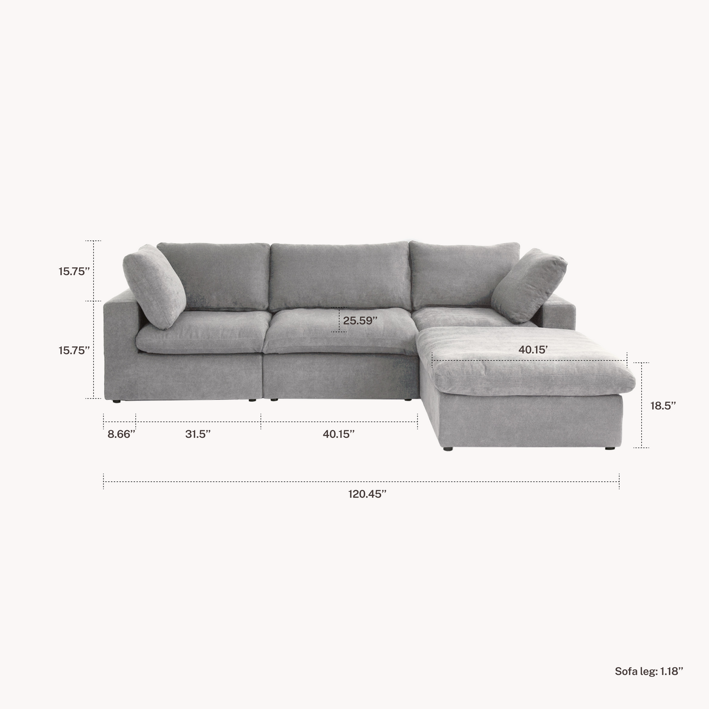 CloudComfort™ Modular Washable Classic Sofa - Slipcovers Only