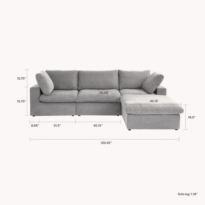 CloudComfort™ Modular Washable Classic Sofa - Slipcovers Only