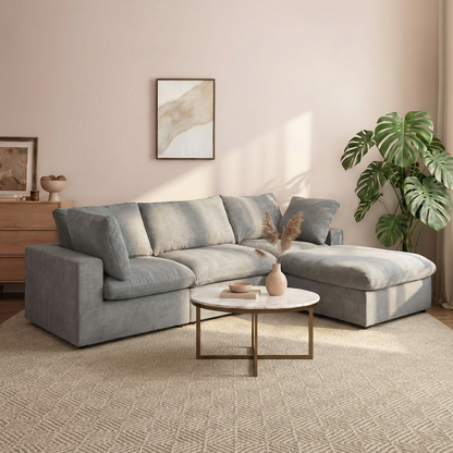 CloudComfort™ Modular Washable Classic Sofa - 3 Seater Chaise