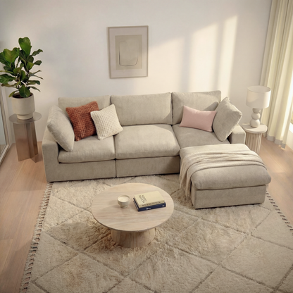 CloudComfort™ Modular Washable Classic Sofa - 3 Seater Chaise