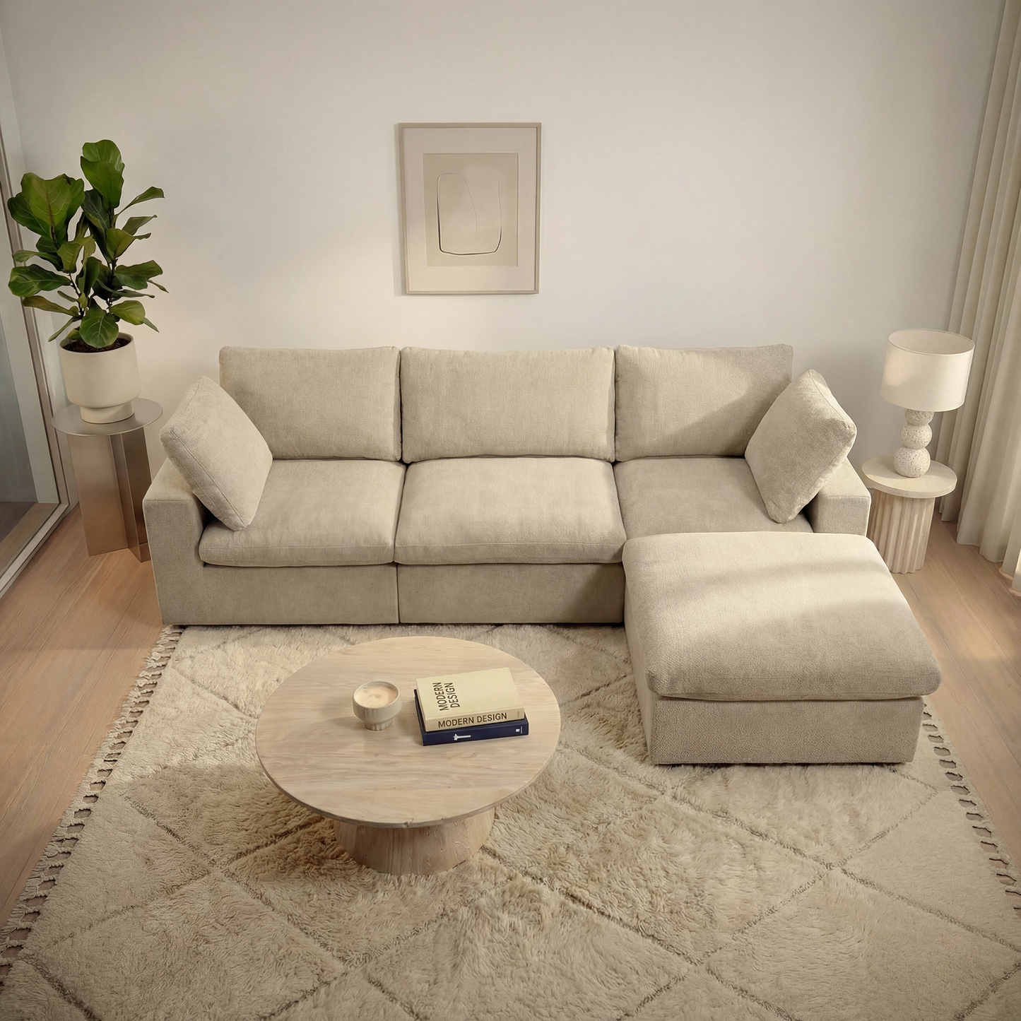 CloudComfort™ Modular Washable Classic Sofa - 3 Seater Chaise