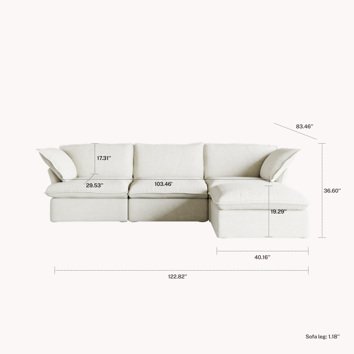 CloudComfort™ Modular Washable Luxe Sofa - Slipcovers Only