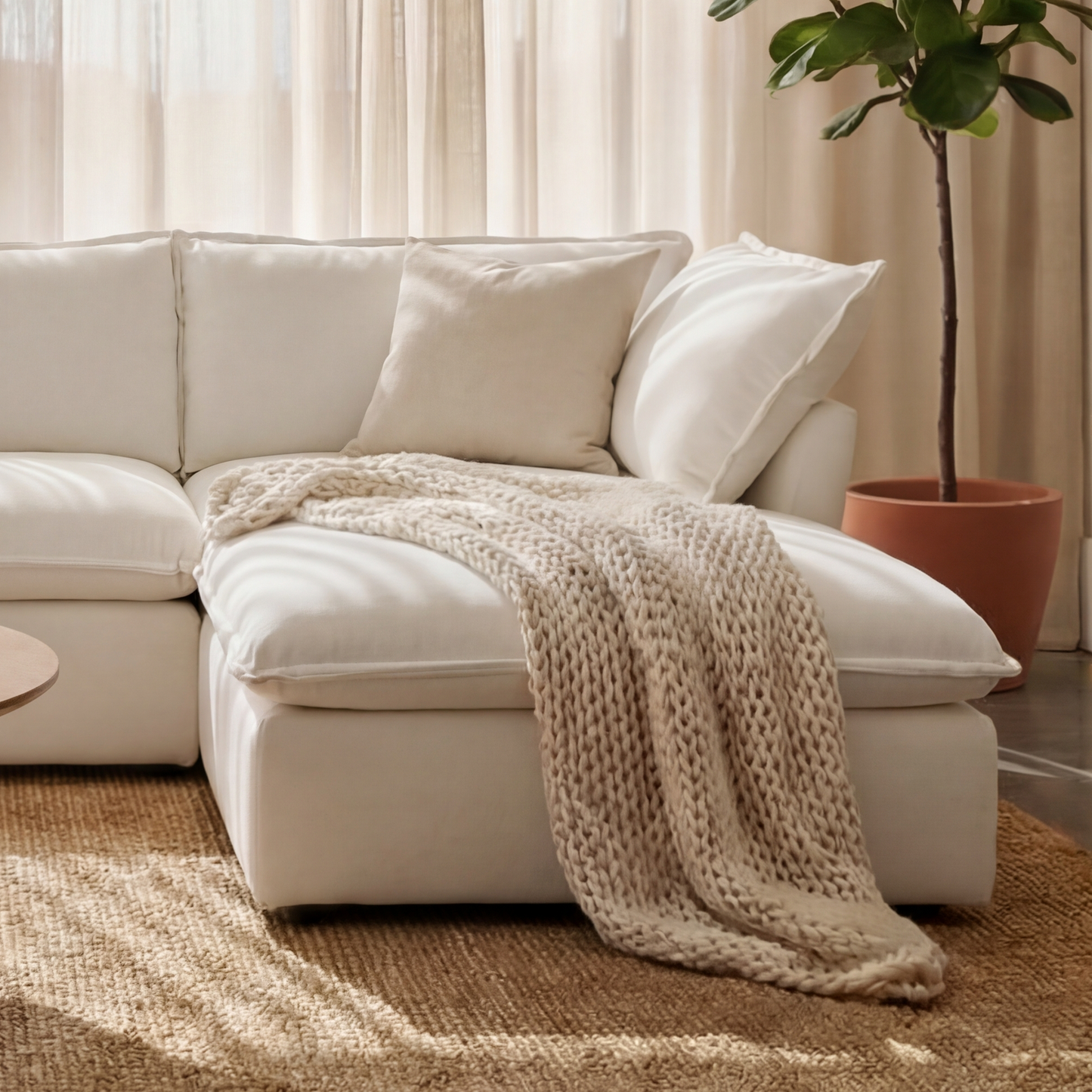 CloudComfort™ Modular Washable Luxe Sofa - 3 Seater Chaise